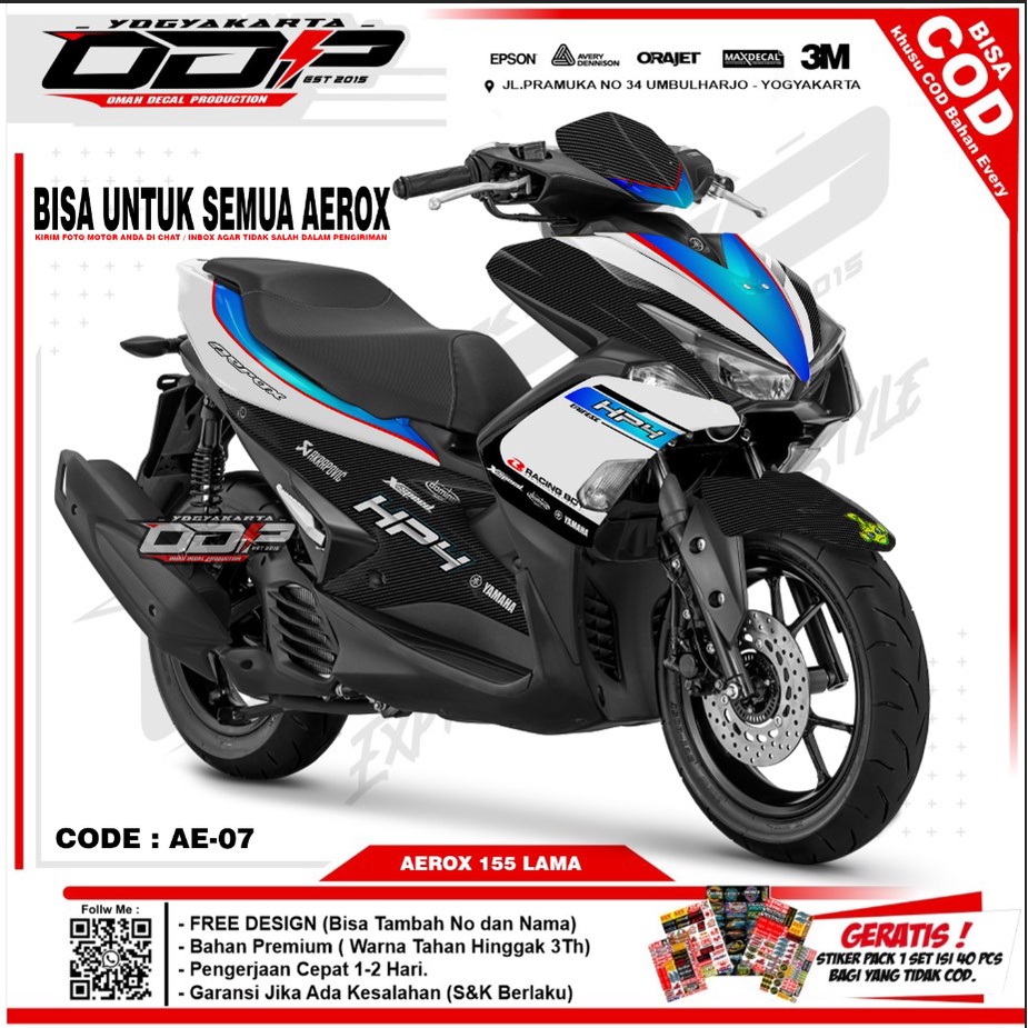 ⭐⭐⭐⭐⭐ VARIASI aksesoris decal YAMAHA AEROX NEW 2021 155 full body dekal sticker striping TERBARU sti