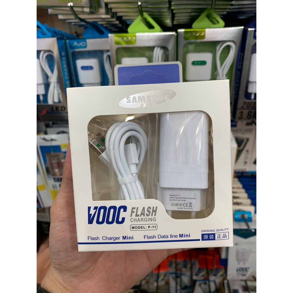 [ BISA COD ] Charger Casan Travel Branded P-11 2USB 4A Samsung Oppo Vivo Xioami Realme Vooc Mini P11