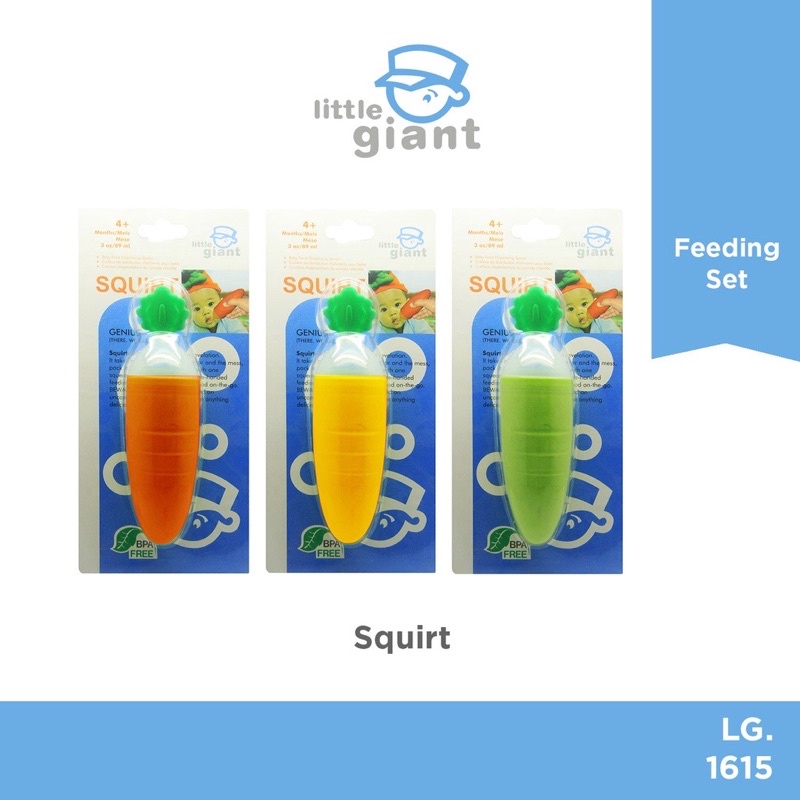 Little Giant Botol Sendok Makan Bayi MPASI Squirt Feeder/Baby Bottle Spoon Soft Squeeze LG1615