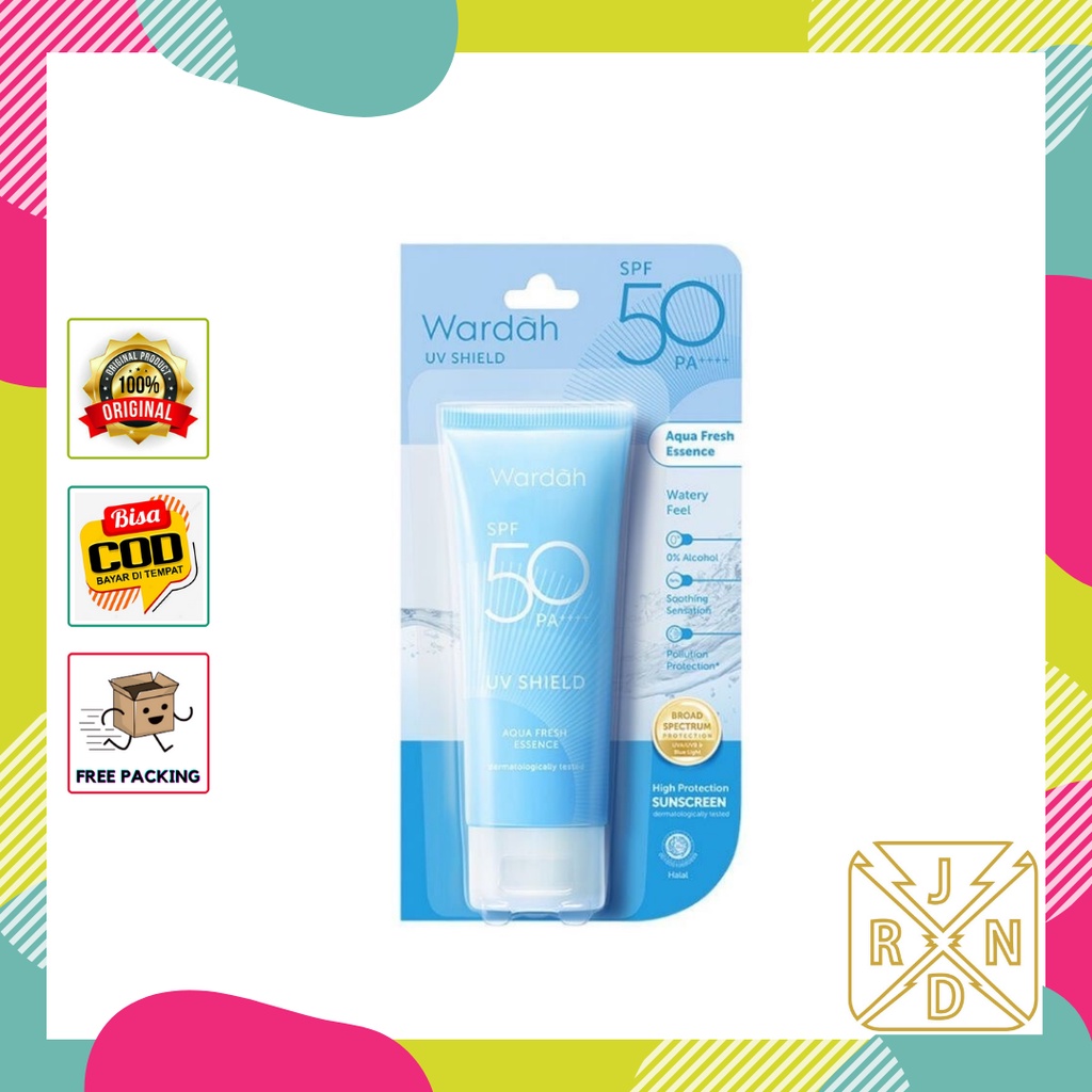 WARDAH UV Shield SPF 50 PA++++ AQUA FRESH / Sunscreen wardah biru
