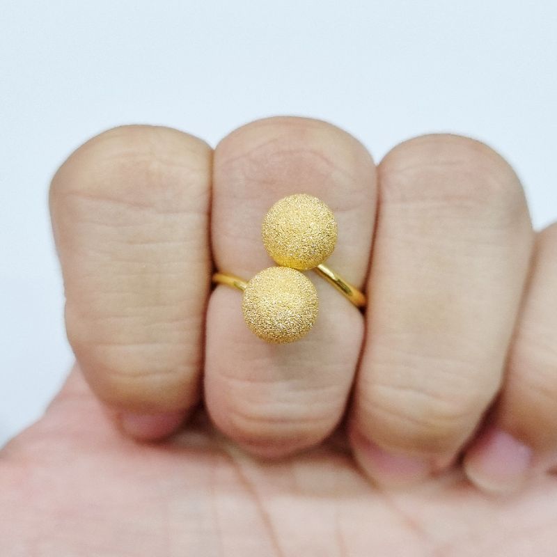 1.9 gr - Cincin Emas Bola Pasir Ukuran Ring Size 13 Kadar 375 (8K) - AL18
