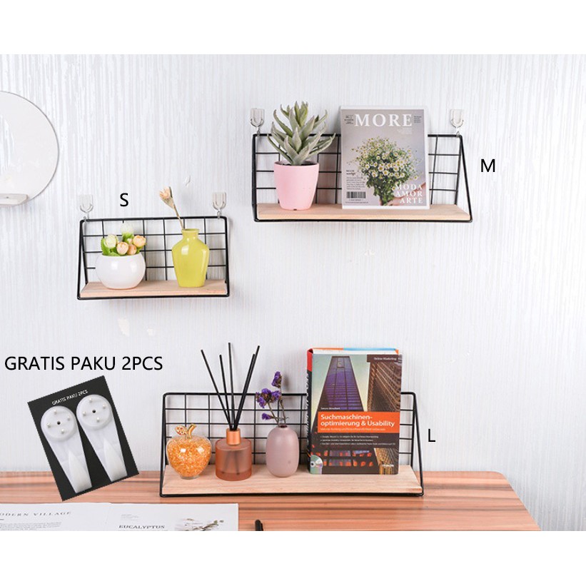 Rak Gantung Dinding Minimalis Tempel HITAM &amp; PUTIH- Hanging Organizer Rack