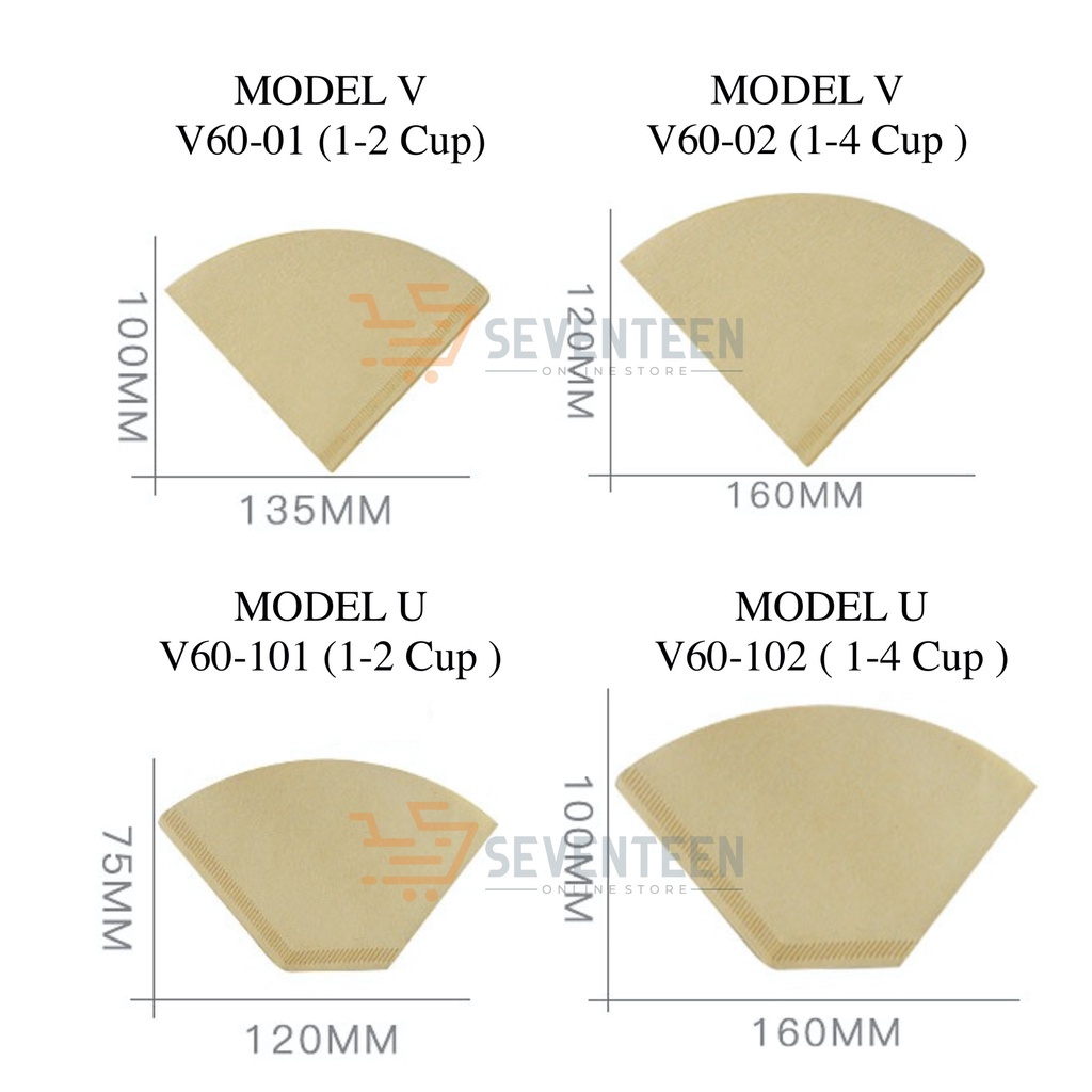 KERTAS PENYARING BUBUK KOPI V60 FOOD GRADE 40 SHEETS SARINGAN KERTAS KOPI V60 01 02 PAPER FILTER V60