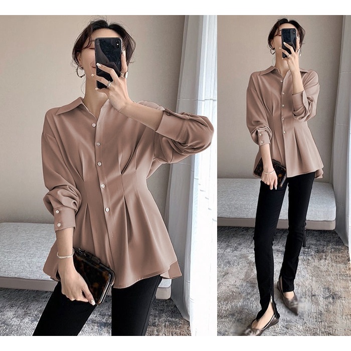 Awesome Hem Classic Winter Kemeja Wanita Jumbo
