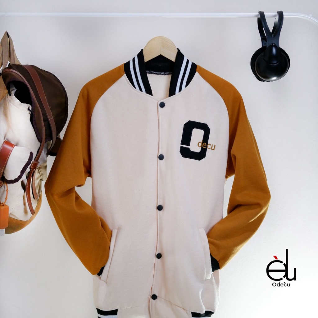 ODECU PREMIUM VARSITY VANILLA DARK MUSTARD WANITA PRIA