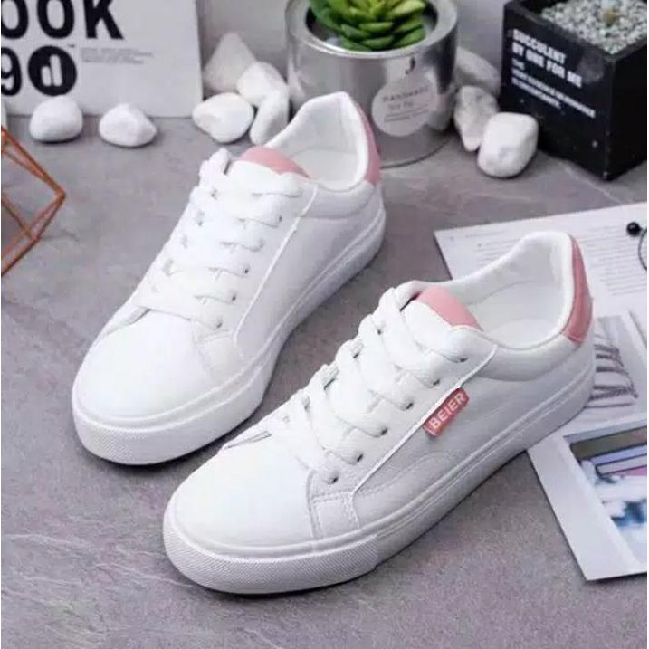 Sepatu Sneakers Wanita BEIER Sneaker Snikers Putih Pink Hitam Tosca Perempuan Cewe Cewek FSH153 Cladiva-2