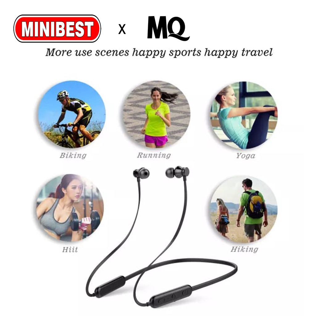 [MB] Wireless Headset MQ-M1 Bluetooth Wireless Earphone Bass Original Garansi 1 Tahun