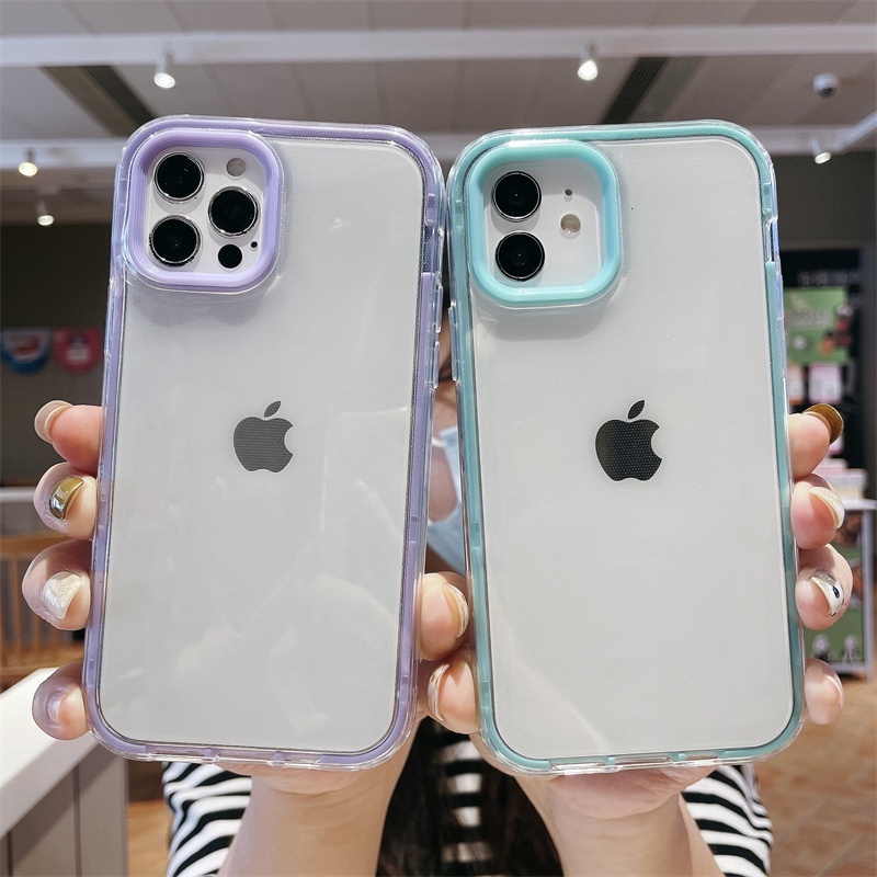 Case 3 In 1 Dapat Dilepas Warna Macaron Untuk IPhone 11 12 Pro Max X Xs Xr 7 8 Plus SE2020