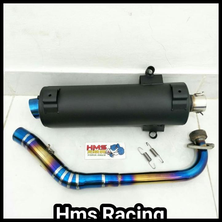 Knalpot Tsukigi Xeon - Xeon Karbu Leher Pelangi Blue Stenlis Thailand