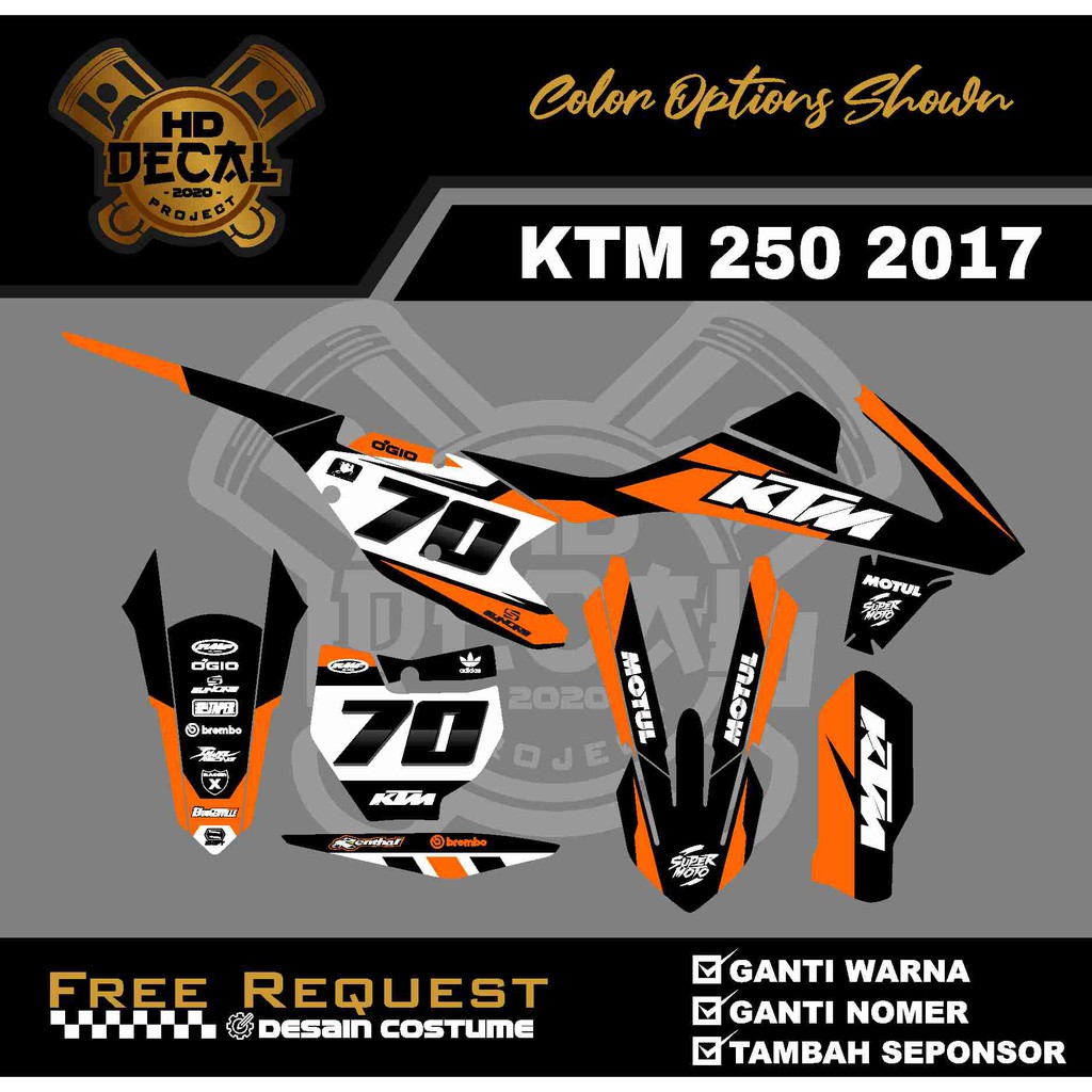 DECAL KTM 250 2017 DECAL KTM SIXDAY DECAL KTM 16
