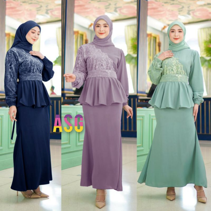 ☆Baru☆ ReVa Gamis Brukat Premium/ Dress Pesta Remaja Dewasa Wanita Kekinian/ Baju Fashion Kondangan