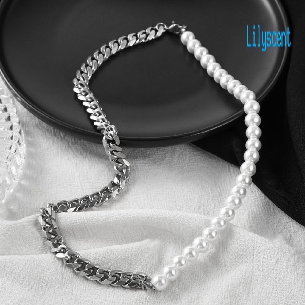 Lily Kalung Rantai Choker Gaya Punk Bahan Stainless Steel Untuk Pria