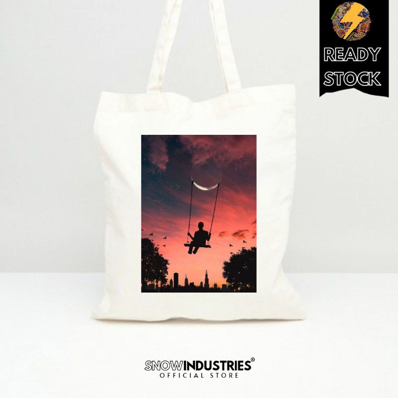Tote Bag Wanita Pria Kanvas Premium Sky Aisthetic
