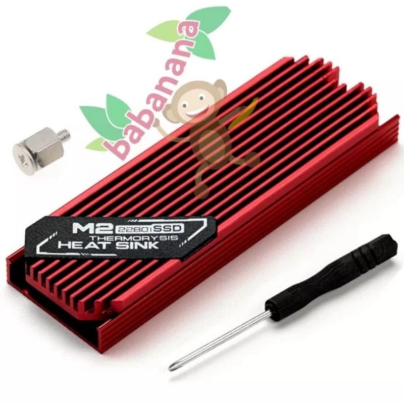 Heatsink ssd m.2 2280 cooler pendingin nvme cooling pad thermal merah