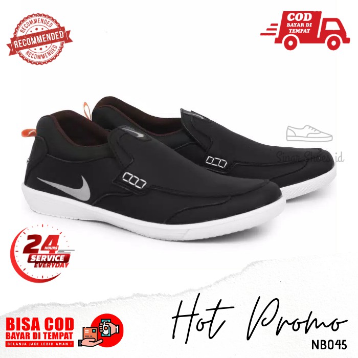 [BISA COD] Sepatu Sport Slip On Pria Casual