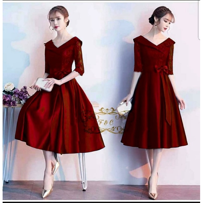 3 UKURAN M L XL DRESS ESMERALDA PAKAIAN WANITA BALOTELLI KOMBI BRUKAT FEHM