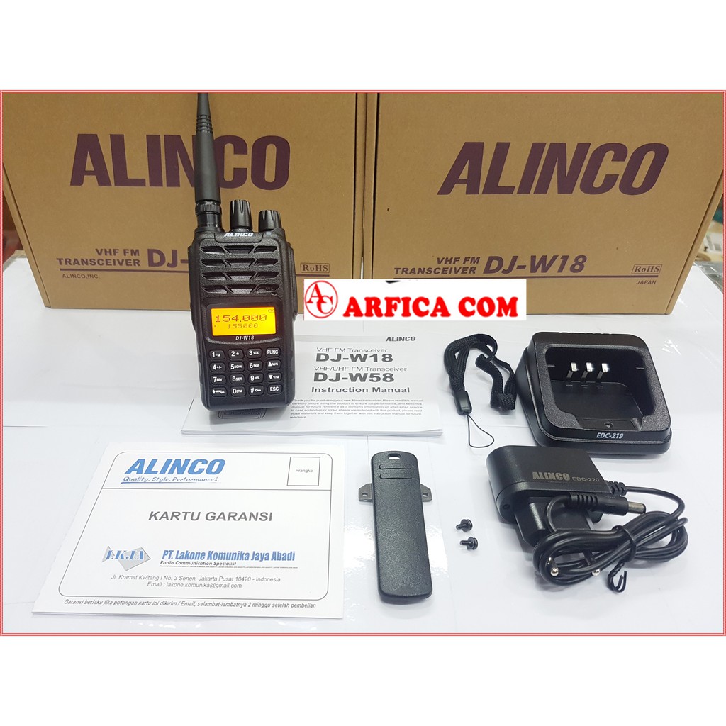 HT ALINCO DJ-W18 WATERPROOF VHF GARANSI ALINCO DJ W18 W18