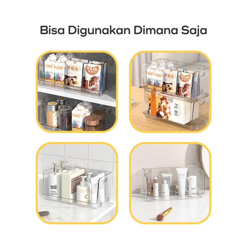 【IKONE】HONO Acrylic Organizer Book Organizer Snacks Table Organiser Skincare Organiser Tempat Menyimpanan Buku Makanan Skincare Perapi Meja Dapur Kamar Akrilik