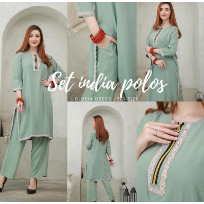 DLUSIA INDIA BIG SIZE SETELAN ONE SET RAYON VISCOSE ORI