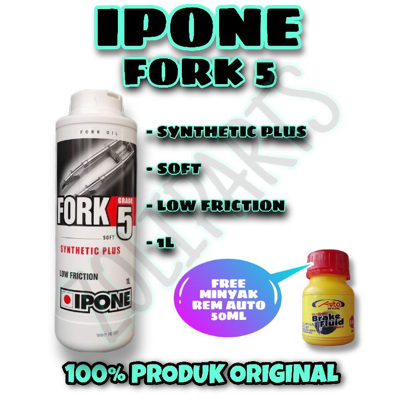 IPONE Fork Fluid 5 Oli Shock 1 Liter - Oli Shock  Motocross Trabas Trail KLX WR CRF DLL