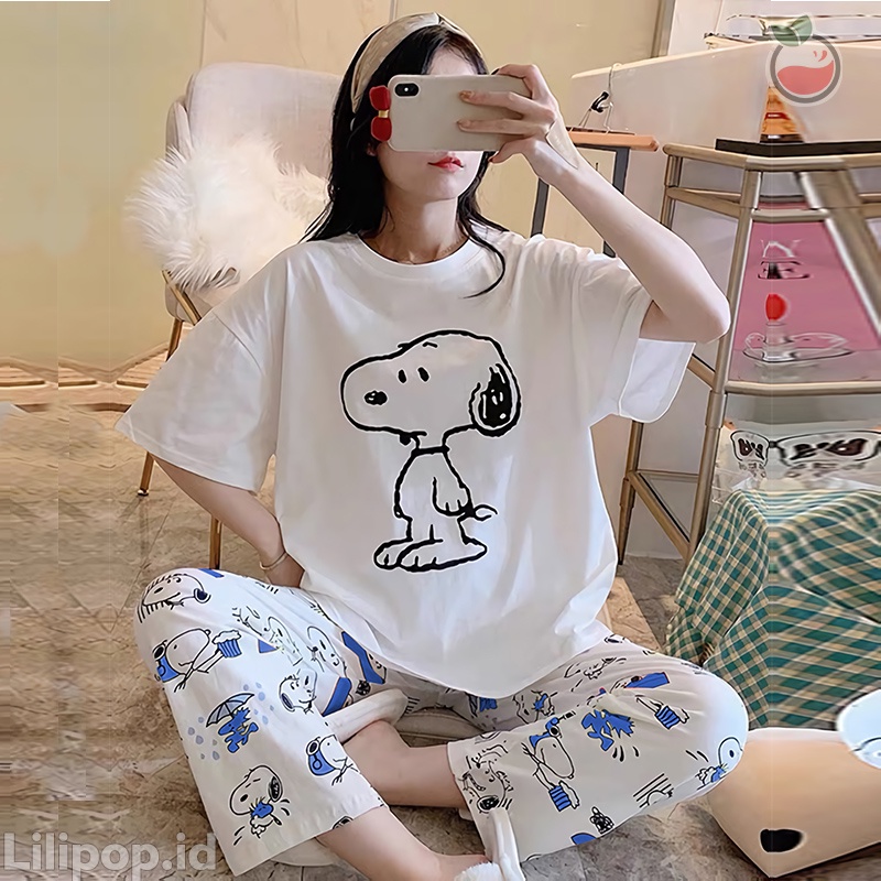 Baju Tidur Stelan Wanita Celana Panjang Dewasa Allsize Cp-2