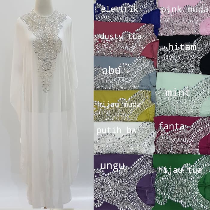 jual Kaftan gamis grosir Dubai Gamis cantik india - Hitam
