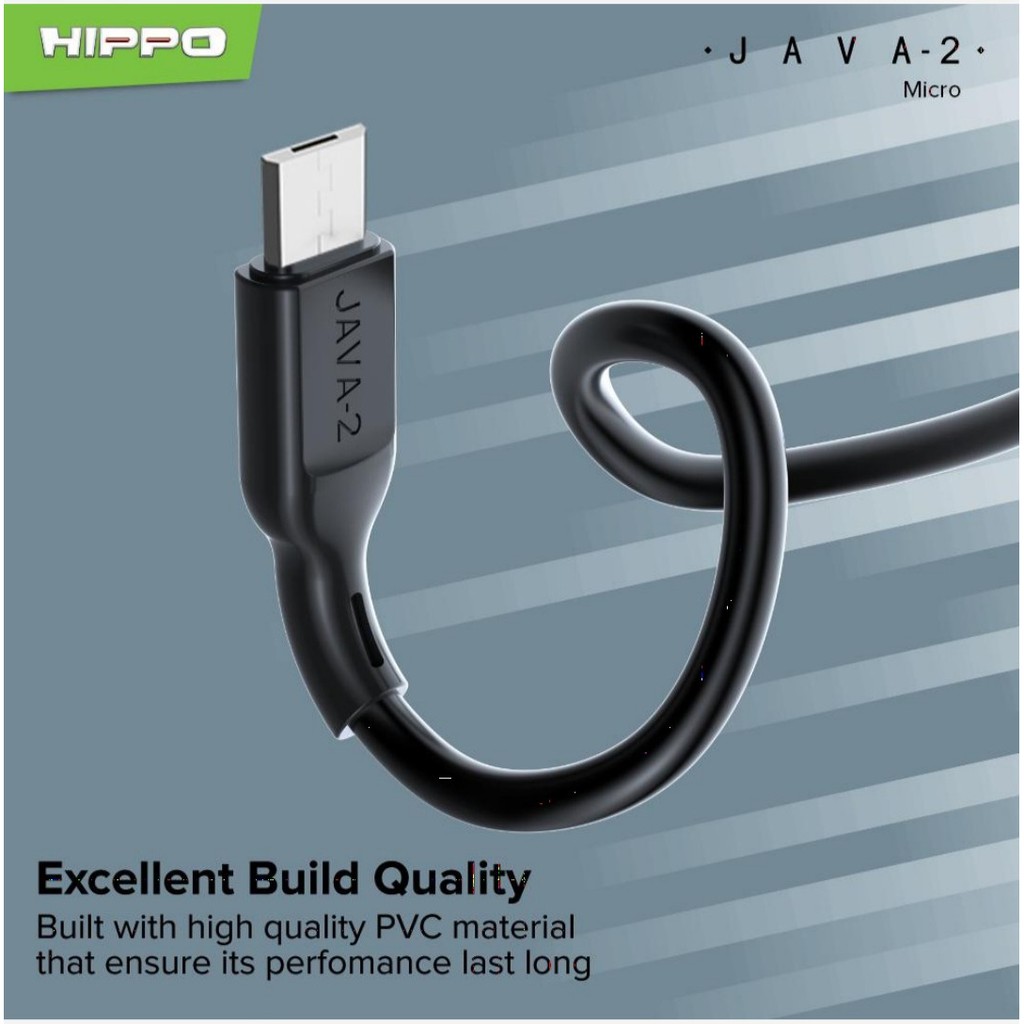 (1box isi 12 pcs) Hippo Java 2 Micro USB 100Cm Kabel Data &amp; Charging