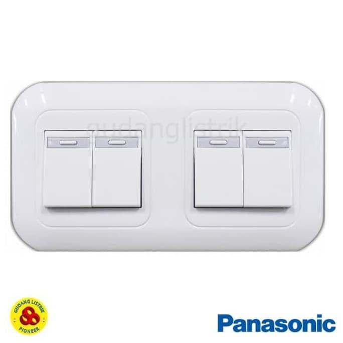 PANASONIC SAKLAR 4G WEJ5531 + WEJ78049 WIDE SERIES 4 GANG TANAM PUTIH