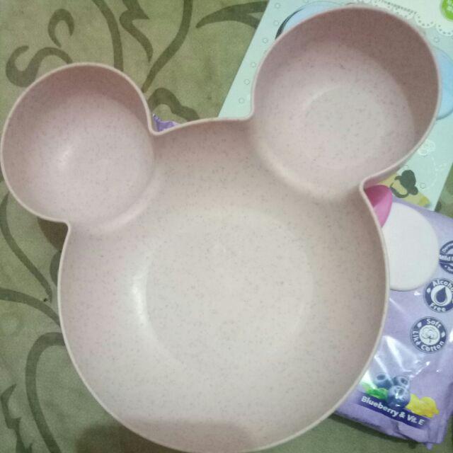 Mangkok Jerami Mickey Mouse Bentuk Unik / Mangkok Lucu Anak Mangkok Disney Bahan Serat Jerami