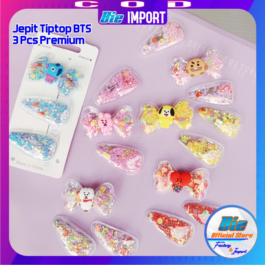 3 Pcs Jepit Rambut BTS Korea Premium Impor Best Seller