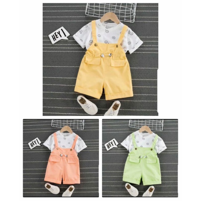 SETELAN OVERALL IMPORT SMILE//SETELAN ANAK OVERALL