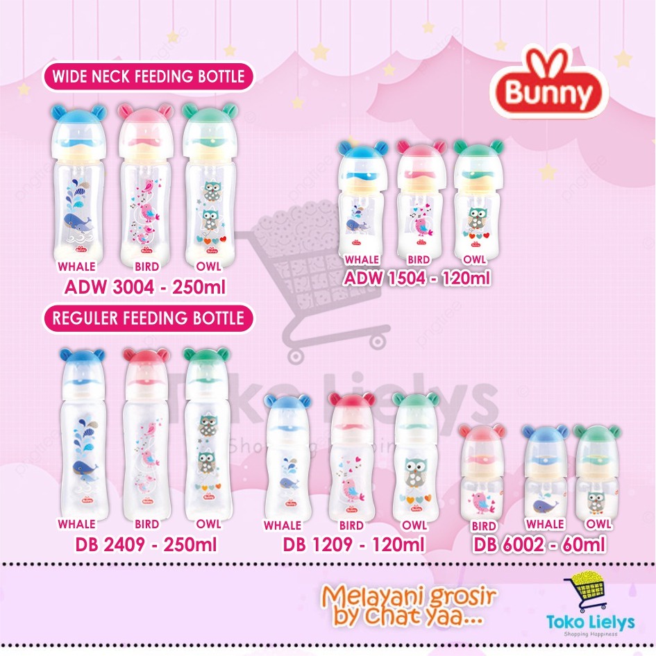 LUSTY BUNNY BOTOL SUSU BAYI REGULER SLIM NECK WIDE NECK TL 4