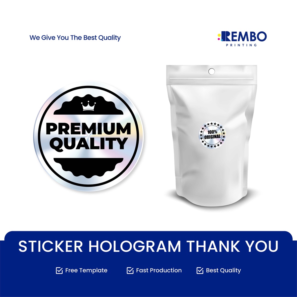 STIKER LABEL STICKER SEGEL THANK YOU HOLOGRAM MURAH