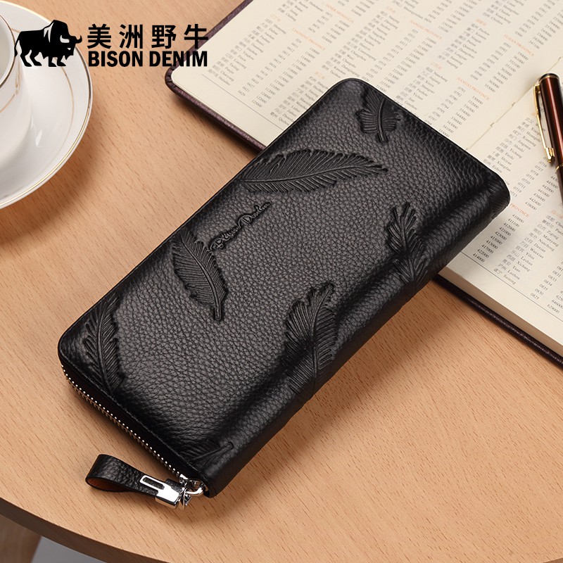 Bison Denim-Dompet Panjang Dompet Clutch Pria Kulit Sapi Asli Original (BISON 8174-1B)