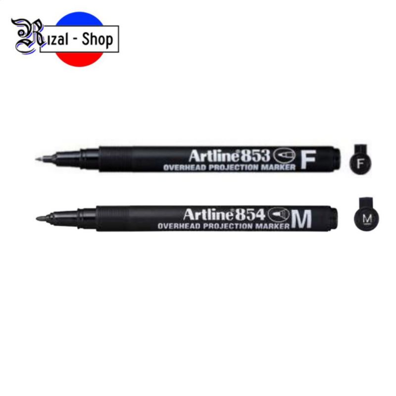 

Spidol Permanent OHP Marker Hitam Artline EK 853 Fine & 854 Medium M / F