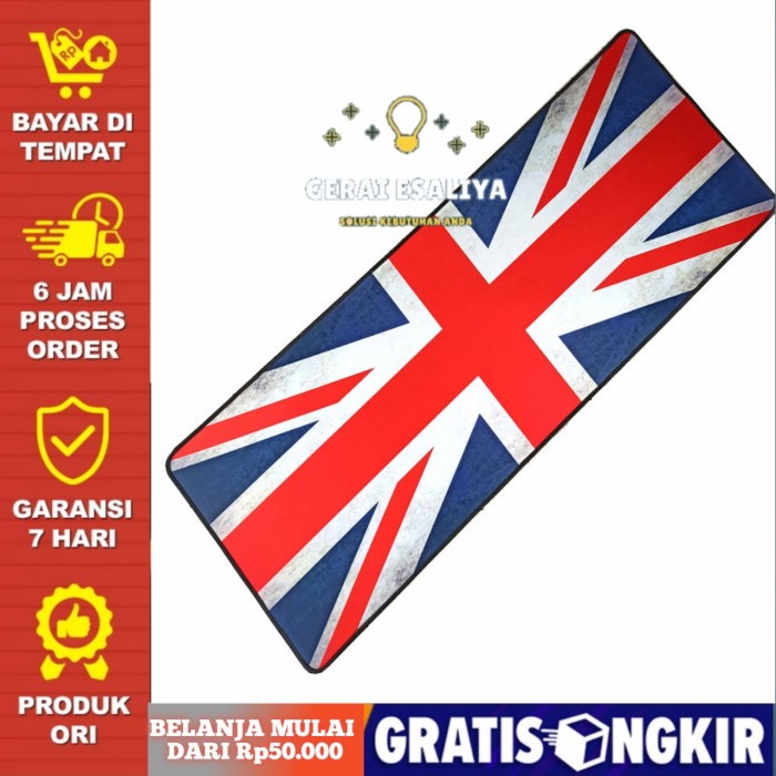 Professional Gaming Mouse Pad XL Desk Mat 30 x 80 cm Model UK Flag - M