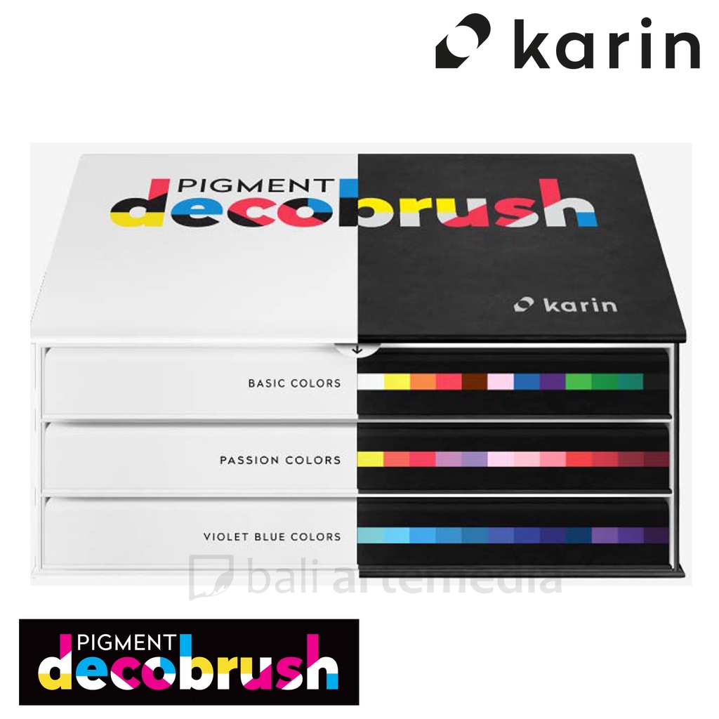 Karin PIGMENT Decobrush DESIGNER Set 36 pcs (Basic, Passion &amp; Violet- Blue)