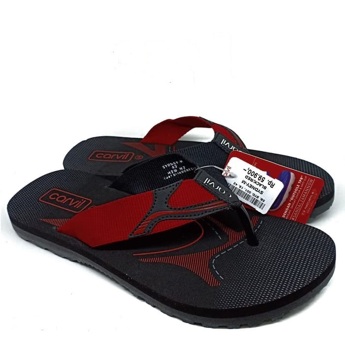 (GLOSIR DAN ECERAN)Sydney Black Red Size 38-44 / Sandal Terbaru 2020 / Sandal Casual Bagus