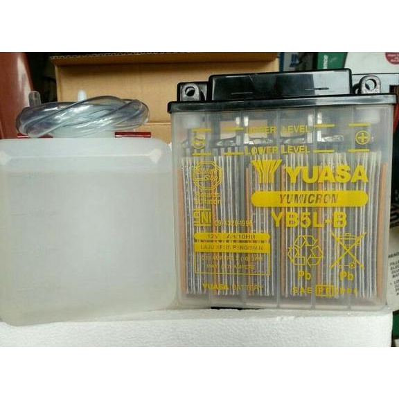 Aki Motor Honda New Supra Fit Yuasa Yb5L-B Aki Basah