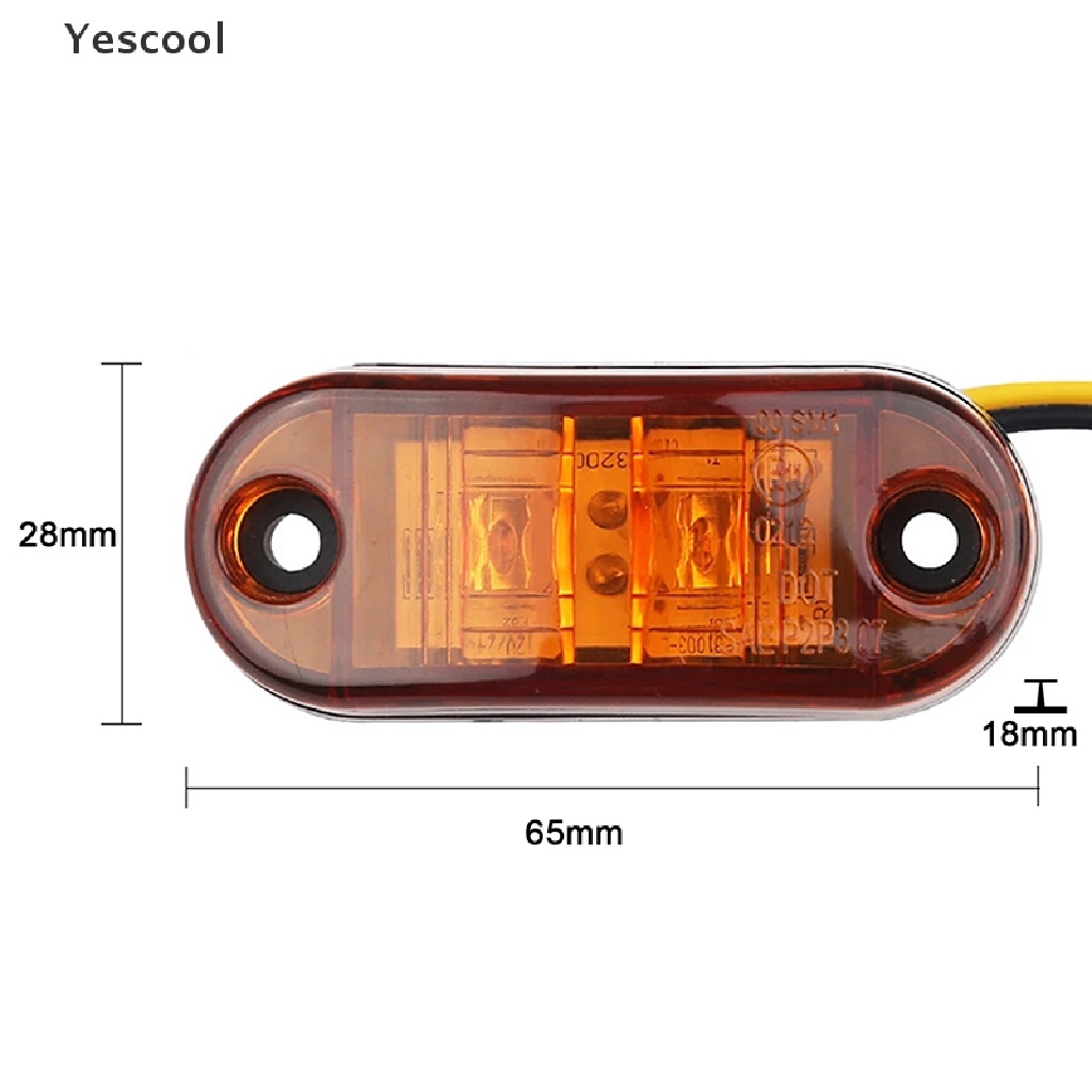 Yes Lampu Peringatan Samping LED 12V 24V Bentuk Oval Untuk Truk