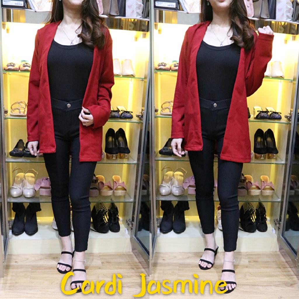 [Jasmine Cardi BC]Cardigan wanita diamond waffle Varian warna