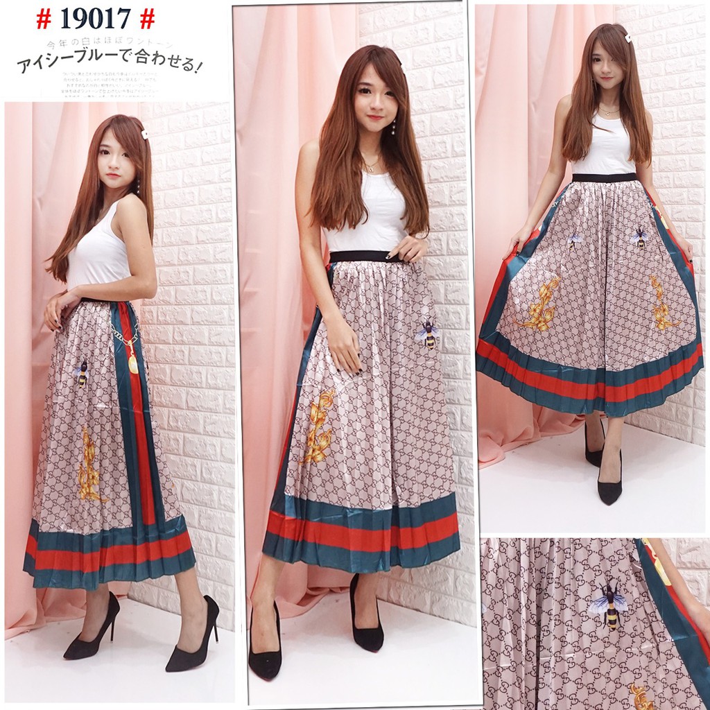 Rok Bawahan Plisket / Pleated Skirt Satin-2