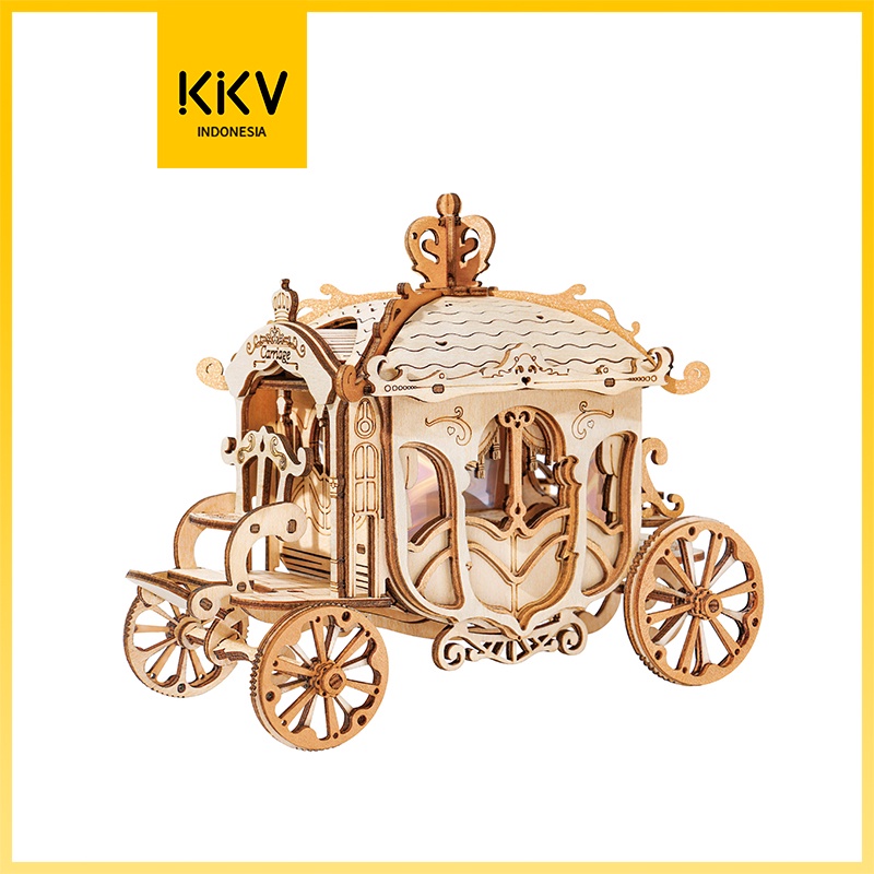 KKV - Rolife 3D Wooden Puzzle DIY Airplane / Eiffel Tower / Carriage / Carousel / Retro-Classic / Owl storage box car / Gift