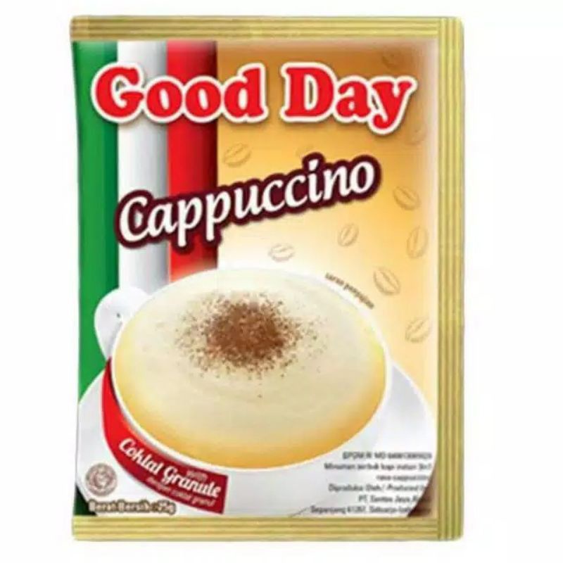 

Goodday Cappucino 10 x 25gr (renceng) Good Day Cappuccino Murah Harga Grosir