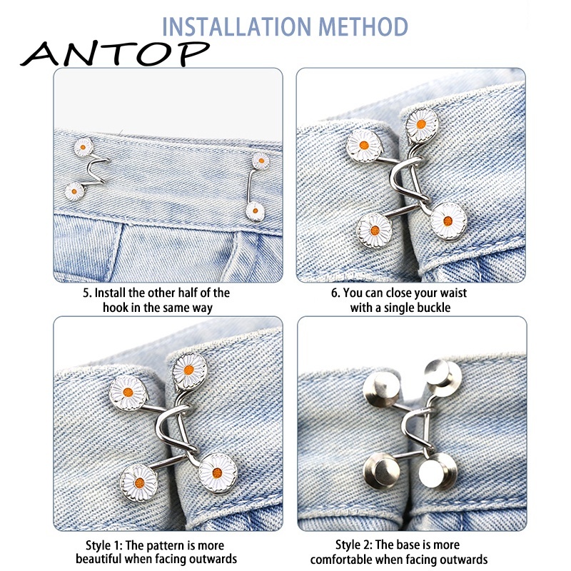 Metal jeans Buttons Reducing jeans / Adjustable jeans Button Design Hook Reducing jeans Waist Circle ANTOP