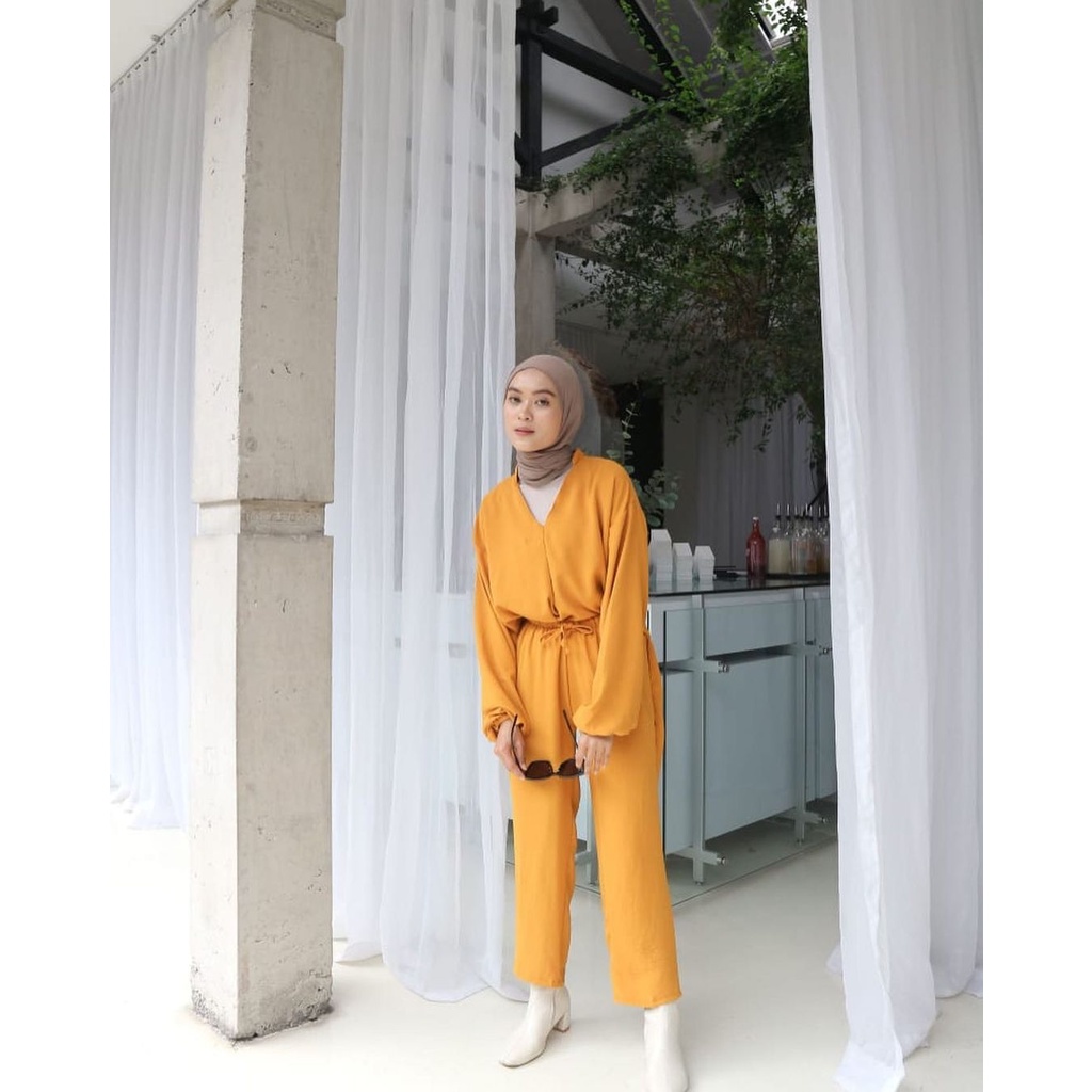 Baju setelan wanita terbaru bahan crinkle airflow