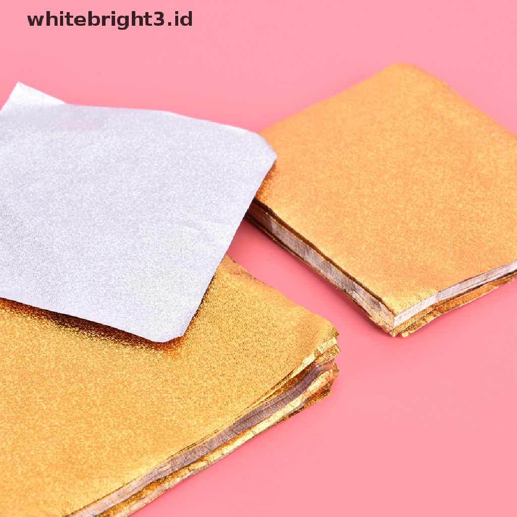 {whitebright3.id} 100Pcs/Pack Golden Aluminum Foil Candy Chocolate Cookie Wrapping Tin Paper Party ,