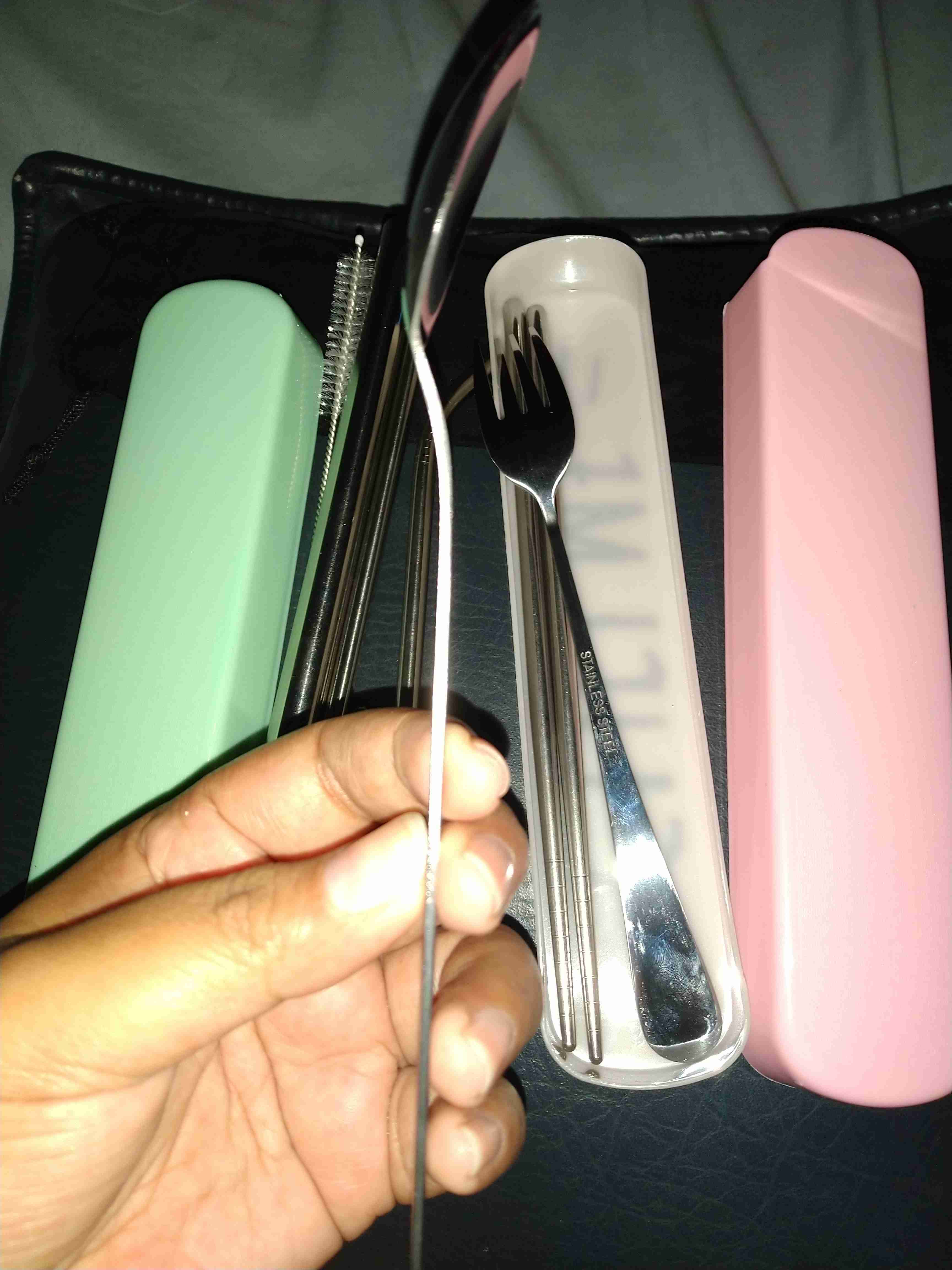 Set 5in1 Sedotan Stainless Straw Reusable Sedotan Ramah Lingkungan Bisa Dicuci Ulang