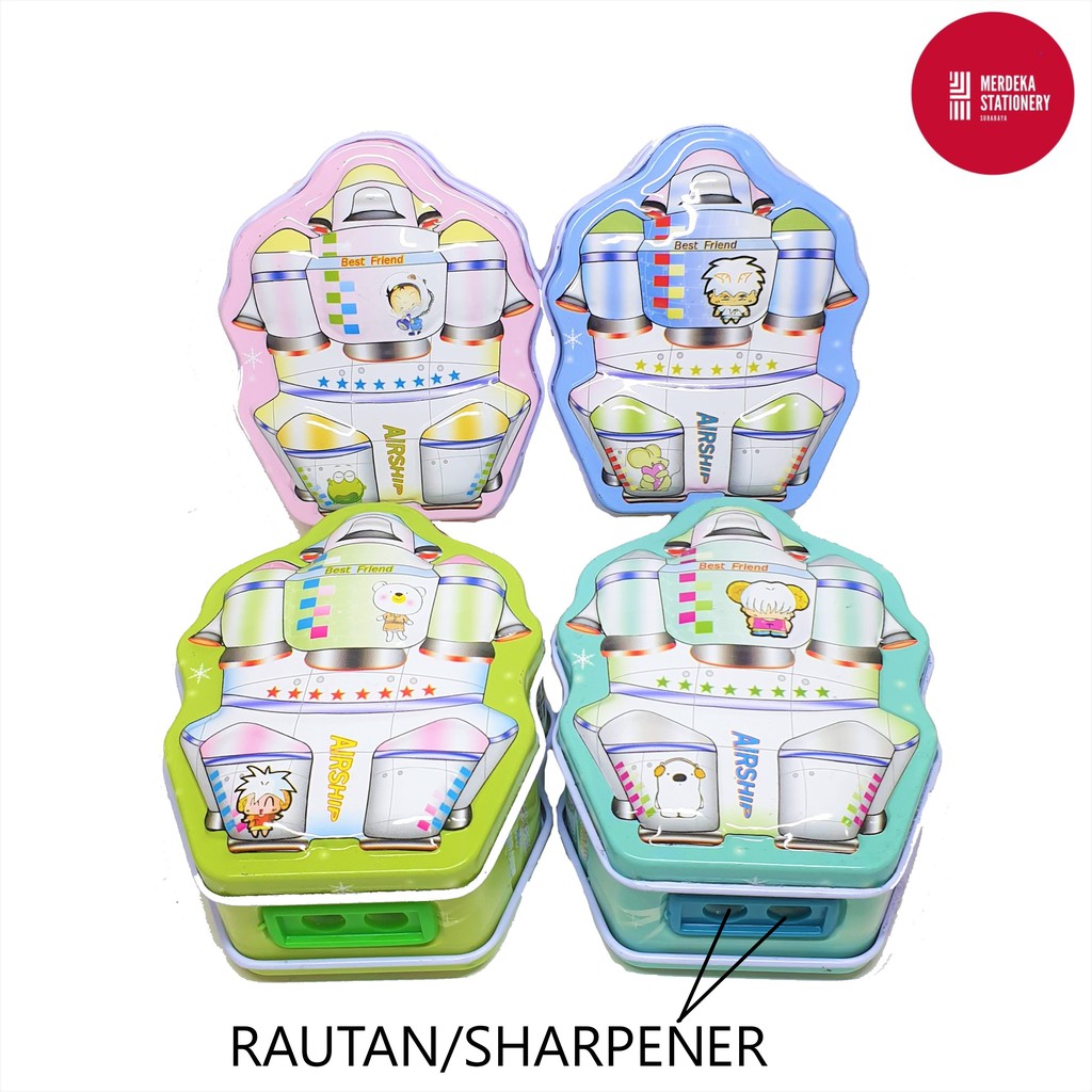

Rautan/Serutan/Orotan/Ongotan/Slipper/Sliper/Sharpener Pensil/Pencil Kaleng/Besi 8824 2 lubang