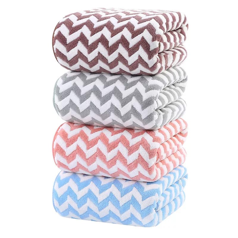 Handuk Mandi Microfiber 50x100 cm Zigzag Besar Handuk Anak Bayi Handuk Travel Import